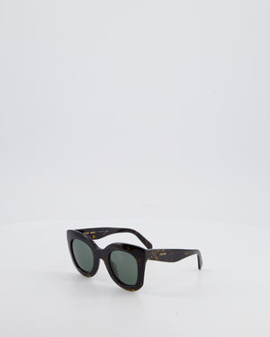 Céline Marta Sunglasses in Dark Brown Acetate with Gold Logo Detail
