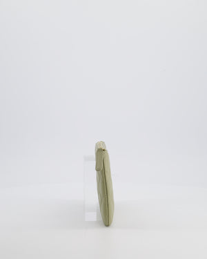 Chanel Medium Khaki Green O Case Zip Pouch in Lambskin Leather with Champagne Gold Hardware