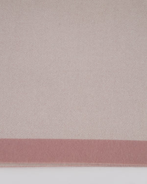 Chanel Pink & Beige Cashmere Shawl with Chanel Logo Detail