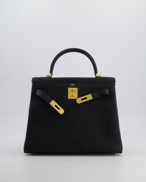 Hermès Kelly 28 Retourne Bag in Noir Togo Leather with Gold Hardware