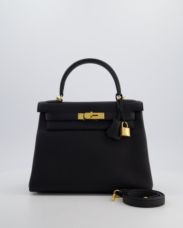 Hermès Kelly 28 Retourne Bag in Noir Togo Leather with Gold Hardware