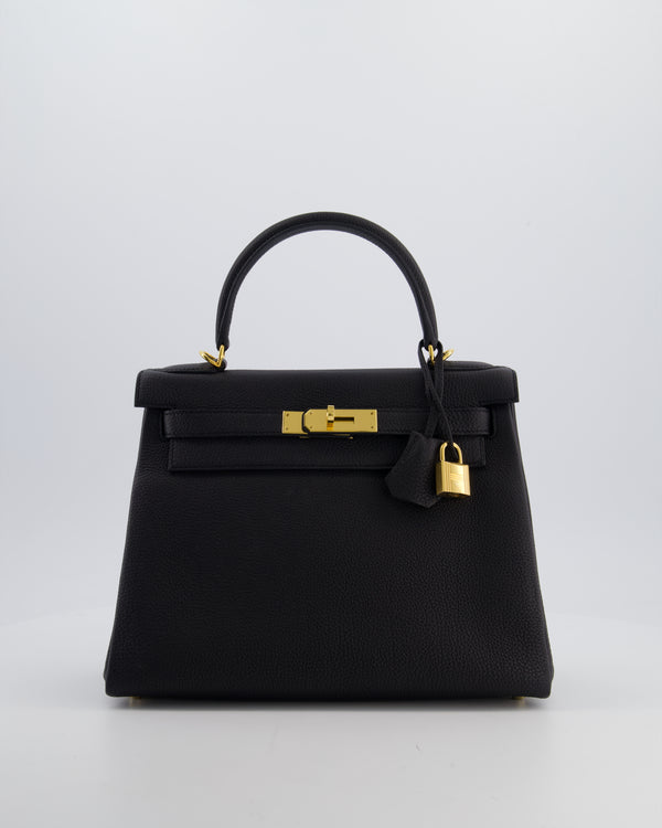 Hermès Kelly 28 Retourne Bag in Noir Togo Leather with Gold Hardware