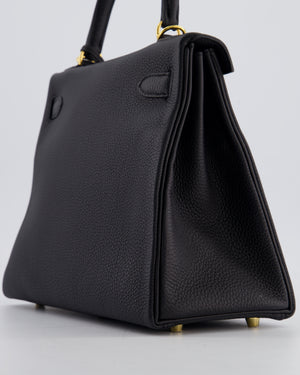 Hermès Kelly 28 Retourne Bag in Noir Togo Leather with Gold Hardware