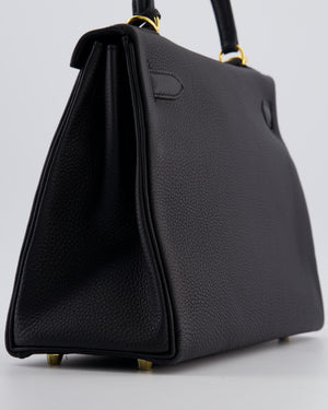 Hermès Kelly 28 Retourne Bag in Noir Togo Leather with Gold Hardware