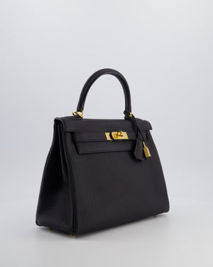 Hermès Kelly 28 Retourne Bag in Noir Togo Leather with Gold Hardware