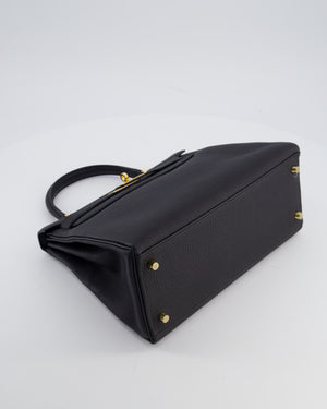 Hermès Kelly 28 Retourne Bag in Noir Togo Leather with Gold Hardware