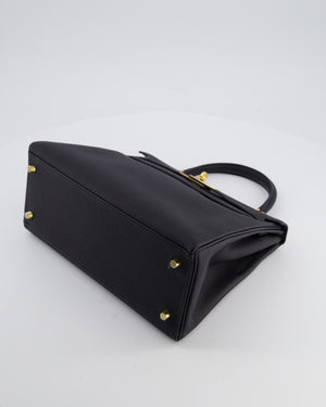 Hermès Kelly 28 Retourne Bag in Noir Togo Leather with Gold Hardware
