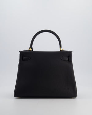 Hermès Kelly 28 Retourne Bag in Noir Togo Leather with Gold Hardware