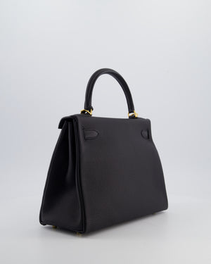 Hermès Kelly 28 Retourne Bag in Noir Togo Leather with Gold Hardware