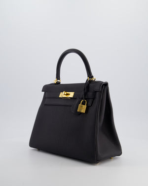 Hermès Kelly 28 Retourne Bag in Noir Togo Leather with Gold Hardware