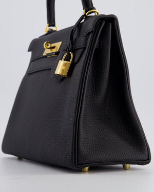 Hermès Kelly 28 Retourne Bag in Noir Togo Leather with Gold Hardware