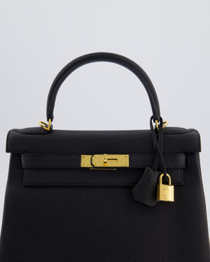 Hermès Kelly 28 Retourne Bag in Noir Togo Leather with Gold Hardware