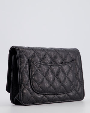 Chanel Black Wallet on Chain Bag in Caviar Leather with Gold Hardware