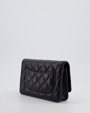 Chanel Black Wallet on Chain Bag in Caviar Leather with Gold Hardware