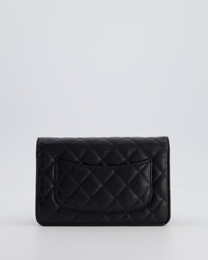 Chanel Black Wallet on Chain Bag in Caviar Leather with Gold Hardware