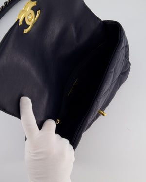 Chanel Navy Medium 19 Bag in Quilted Goatskin Leather with Mixed Hardware