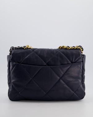 Chanel Navy Medium 19 Bag in Quilted Goatskin Leather with Mixed Hardware