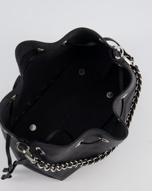 Louis Vuitton Black Bella Bucket Bag in Mahina Leather with Monogram Pattern and Silver Hardware RRP £3150