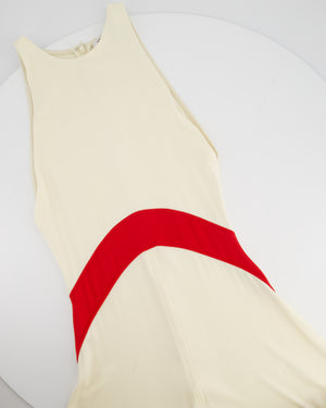 Solid & Striped x Sofia Richie Grainge Jonati Cream Sleevless Maxi Dress with Red Striped Detail Size XS (UK 6)
