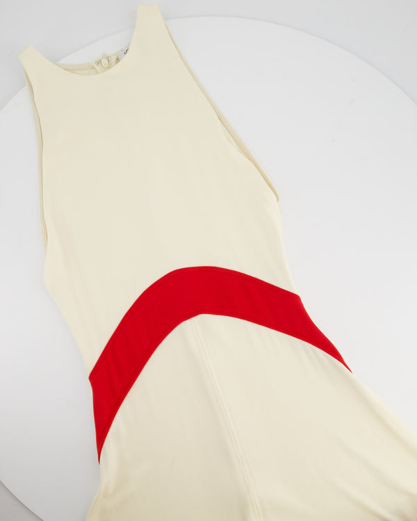 Solid & Striped x Sofia Richie Grainge Jonati Cream Sleevless Maxi Dress with Red Striped Detail Size XS (UK 6)