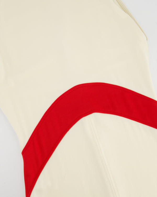 Solid & Striped x Sofia Richie Grainge Jonati Cream Sleevless Maxi Dress with Red Striped Detail Size XS (UK 6)