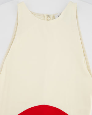 Solid & Striped x Sofia Richie Grainge Jonati Cream Sleevless Maxi Dress with Red Striped Detail Size XS (UK 6)