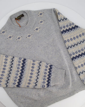 Loro Piana Light Blue Alpe Pile Crew Neck Cashmere Jumper Size M (UK 10)