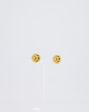 Chanel 93P Vintage Gold CC Logo Twisted Clip On Earrings