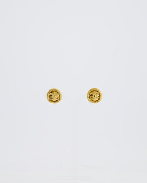 Chanel 93P Vintage Gold CC Logo Twisted Clip On Earrings