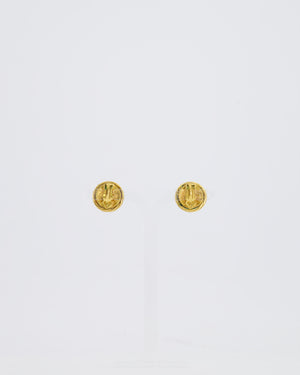 Chanel 93P Vintage Gold CC Logo Twisted Clip On Earrings