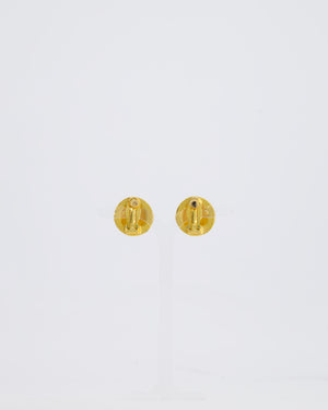 Chanel Coco Mark Vintage CC Textured Clip-On Earrings
