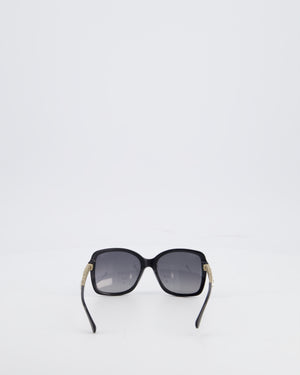 Chanel Crystal Baguette Polarized Square Sunglasses 5308-B in Black