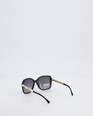 Chanel Crystal Baguette Polarized Square Sunglasses 5308-B in Black