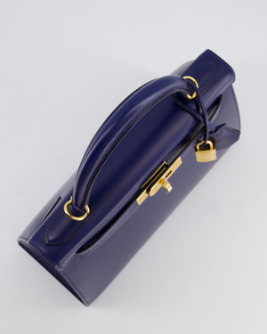 *RARE* Hermès Kelly 28 Sellier Bag in Bleu Saphir Box Leather with Gold Hardware