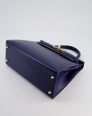 *RARE* Hermès Kelly 28 Sellier Bag in Bleu Saphir Box Leather with Gold Hardware