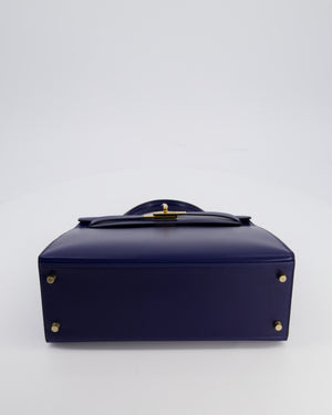 *RARE* Hermès Kelly 28 Sellier Bag in Bleu Saphir Box Leather with Gold Hardware