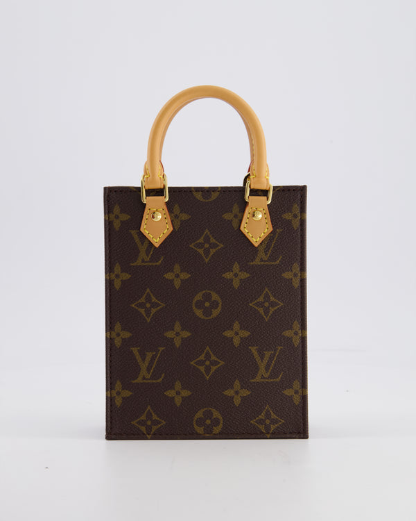 Louis Vuitton Petit Sac Plat Crossbody Bag in Brown Monogram Canvas with Gold Hardware RRP £1420