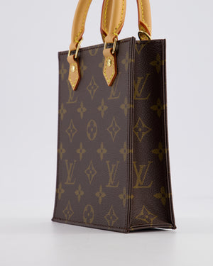 Louis Vuitton Petit Sac Plat Crossbody Bag in Brown Monogram Canvas with Gold Hardware RRP £1420