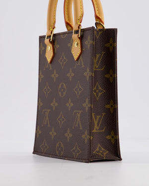 Louis Vuitton Petit Sac Plat Crossbody Bag in Brown Monogram Canvas with Gold Hardware RRP £1420