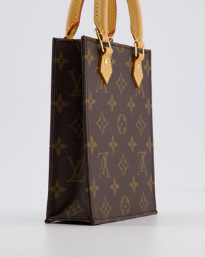 Louis Vuitton Petit Sac Plat Crossbody Bag in Brown Monogram Canvas with Gold Hardware RRP £1420