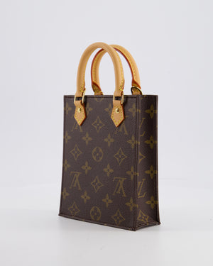 Louis Vuitton Petit Sac Plat Crossbody Bag in Brown Monogram Canvas with Gold Hardware RRP £1420