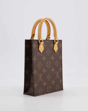 Louis Vuitton Petit Sac Plat Crossbody Bag in Brown Monogram Canvas with Gold Hardware RRP £1420