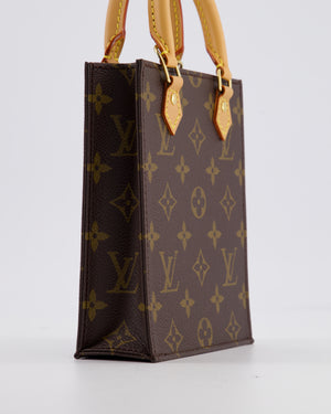Louis Vuitton Petit Sac Plat Crossbody Bag in Brown Monogram Canvas with Gold Hardware RRP £1420