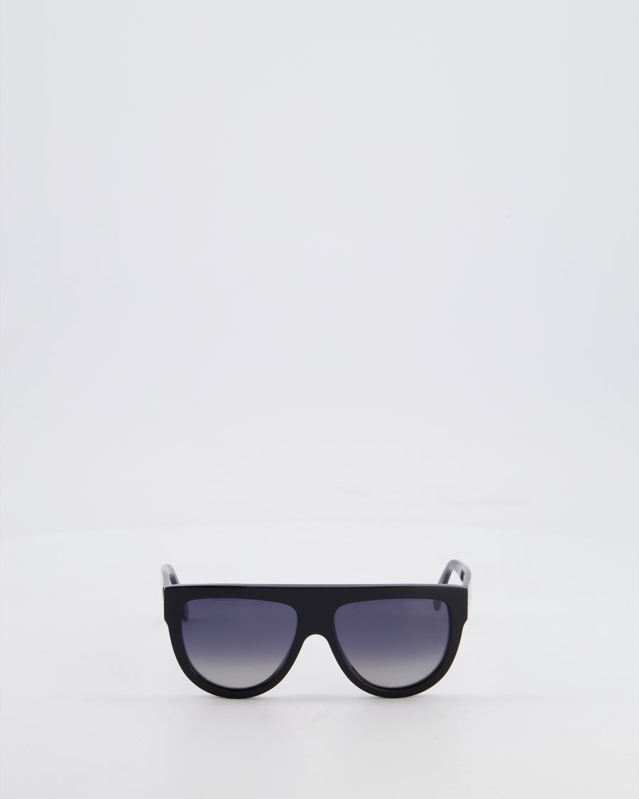Celine Black Flat Top Aviator CL4001IN 58 Sunglasses