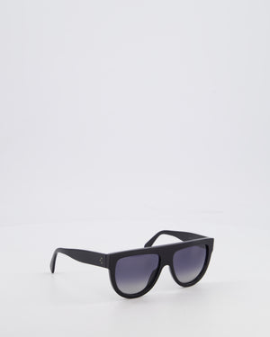 Celine Black Flat Top Aviator CL4001IN 58 Sunglasses