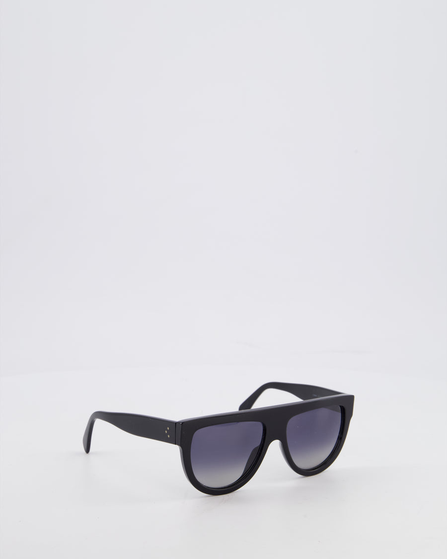 Celine Black Flat Top Aviator CL4001IN 58 Sunglasses