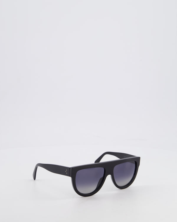 Celine Black Flat Top Aviator CL4001IN 58 Sunglasses