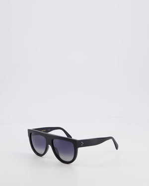 Celine Black Flat Top Aviator CL4001IN 58 Sunglasses