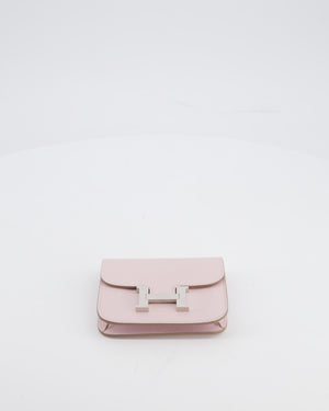 *FIRE PRICE* Hermès Constance Slim Belt Wallet Bag in Mauve Pale Evercolor Leather with Palladium Hardware