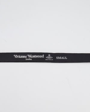 Vivienne Westwood Black Belt with Gunmetal Crystal Orb Logo Buckle Detail